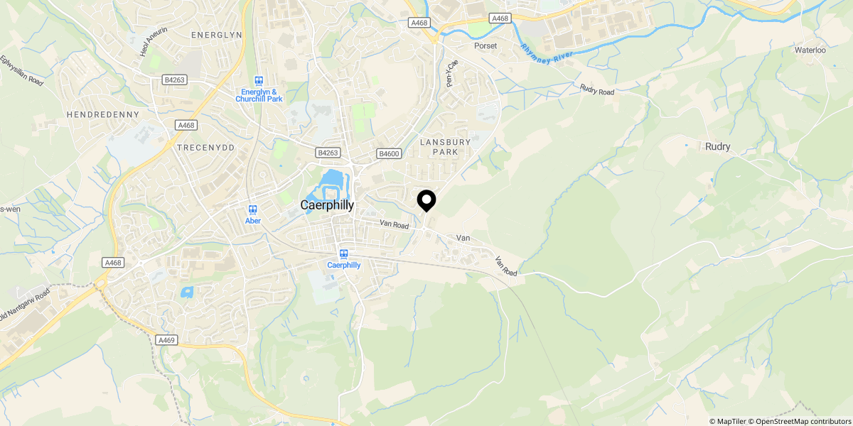 Approximate location of Brookside Crescent, Caerphilly, CF83 1PH
