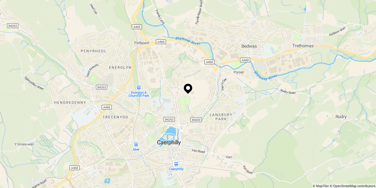 Approximate location of Small Meadow Court, Caerphilly, CF83 3RT