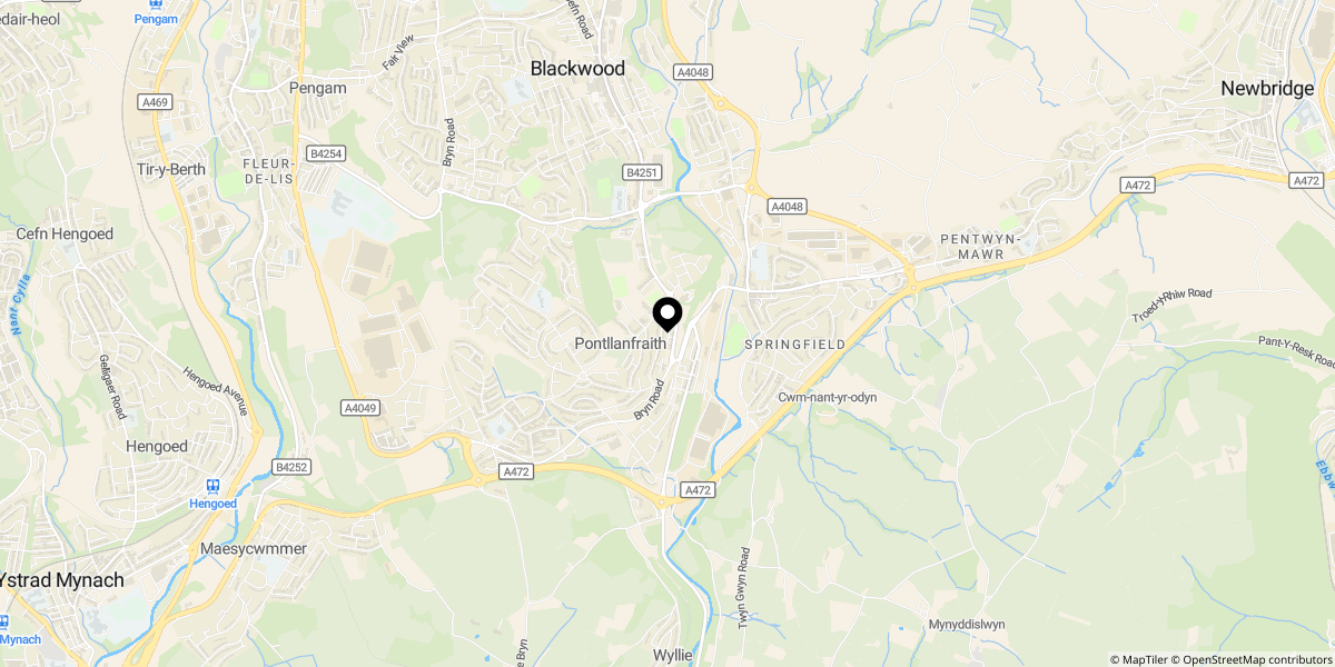 Approximate location of Blackwood Road, Pontllanfraith, Blackwood, NP12 2BR
