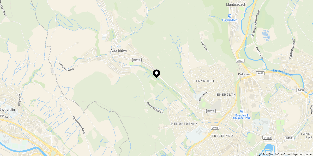 Approximate location of Graig Y Fedw, Abertridwr, Caerphilly, CF83 4AQ