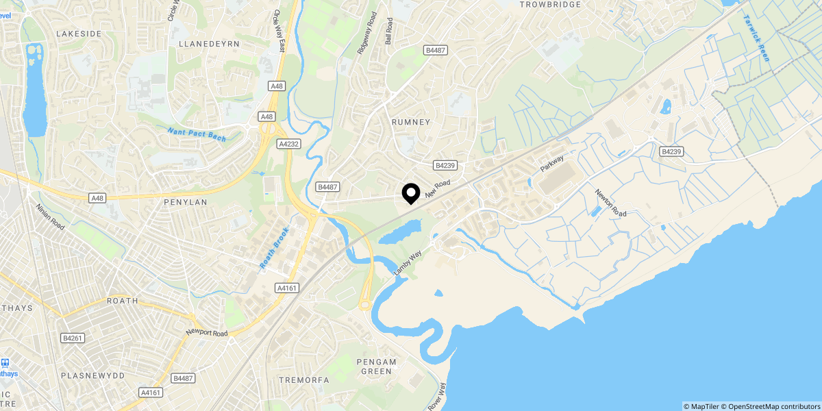 Approximate location of Quarry Dale, Rumney, Cardiff, CF3 3BQ