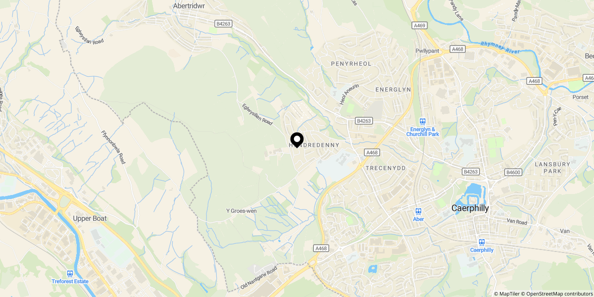 Approximate location of Caerleon Court, Caerphilly, CF83 2UF