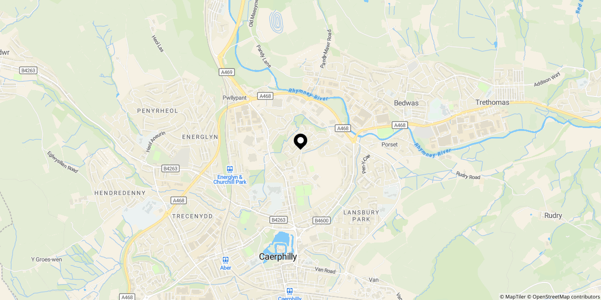 Approximate location of Heol Y Ddol, Caerphilly, CF83 3JF