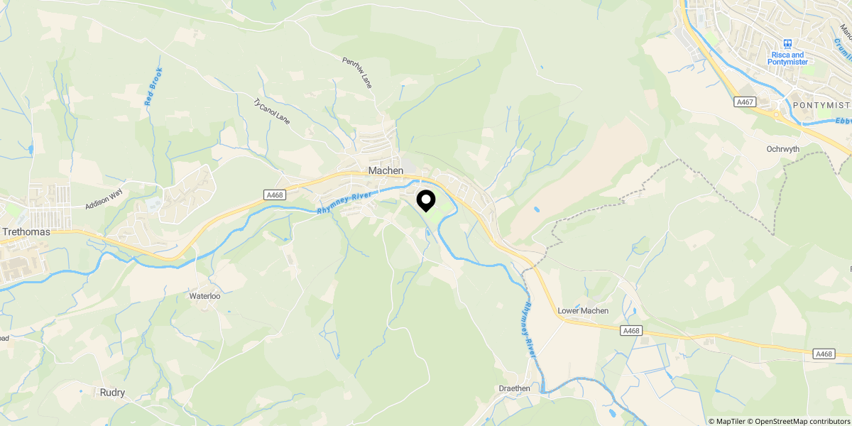 Approximate location of Tyn Y Waun Road, Machen, Caerphilly, CF83 8LA