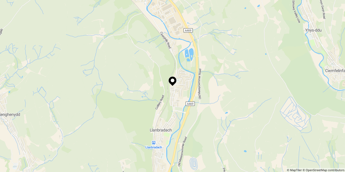 Approximate location of Oakfield Street, Llanbradach, Caerphilly, CF83 3NX