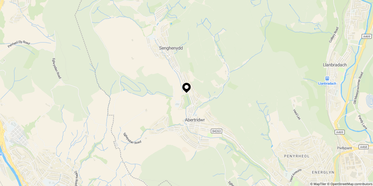 Approximate location of Ty'N Y Parc, Abertridwr, Caerphilly, CF83 4ED