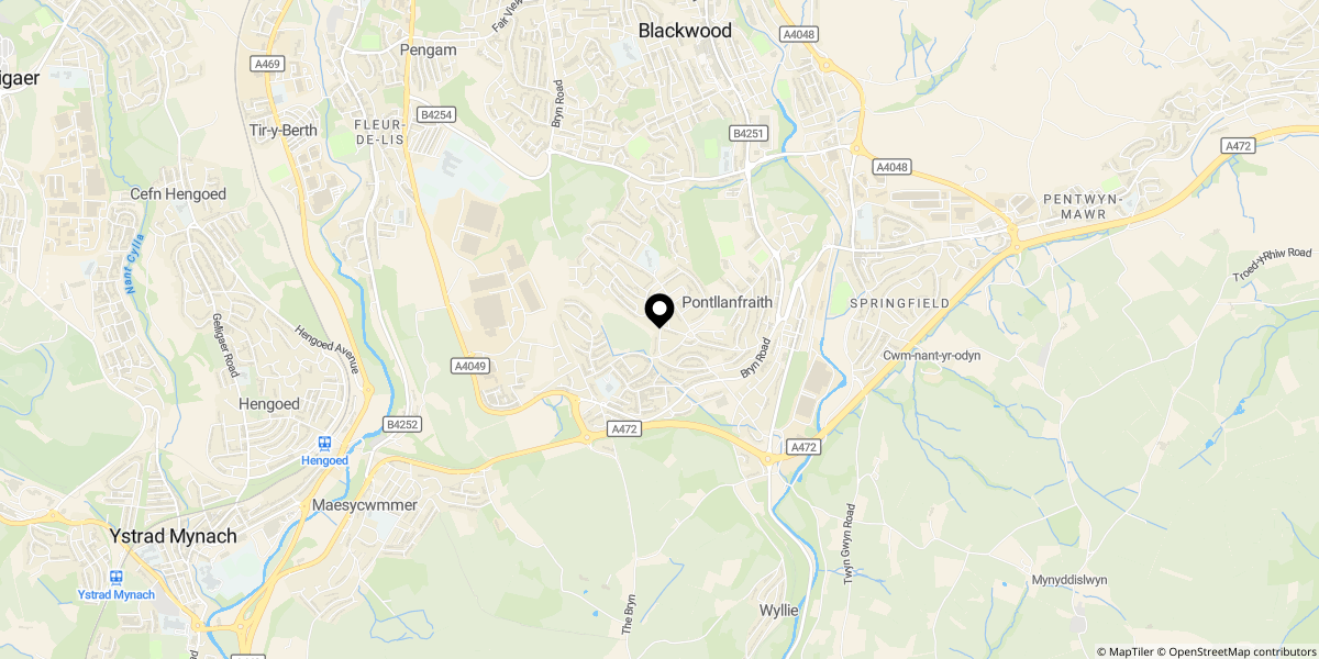 Approximate location of Maple Close, Caerphilly , NP12 2PH