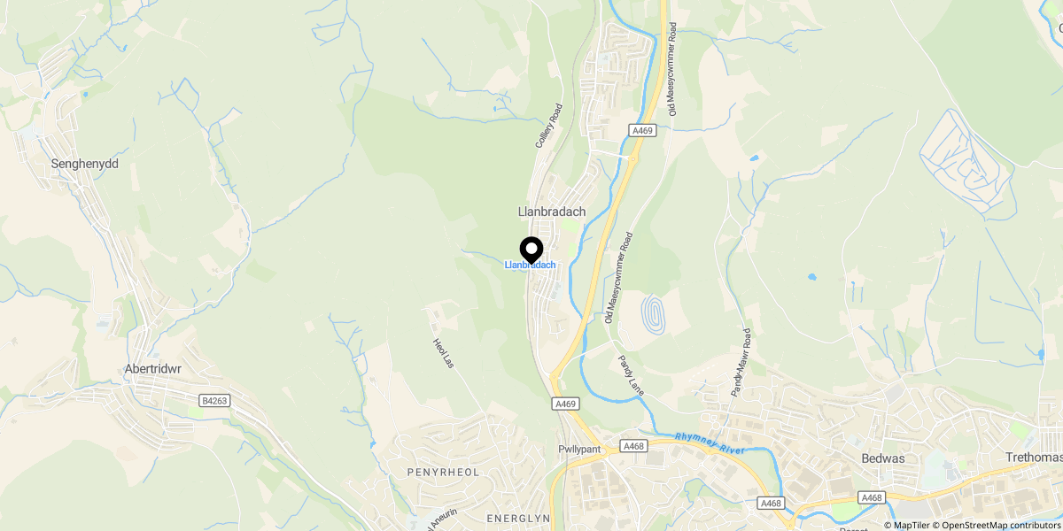 Approximate location of Thomas Street, Llanbradach, Caerphilly, CF83 3LG