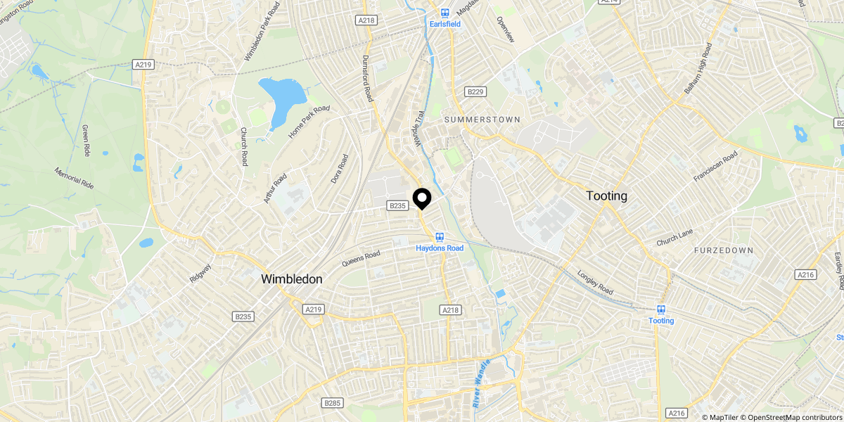 Approximate location of Durnsford Road, London, SW19 8LL