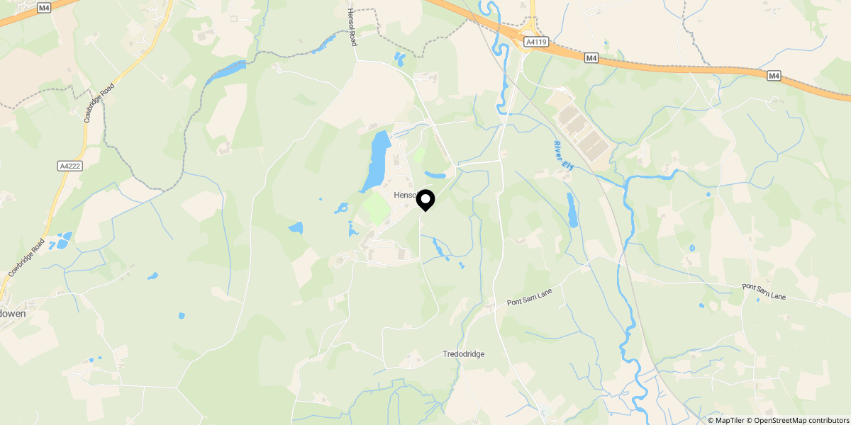 Approximate location of Hensol Castle Park, Hensol, Pontyclun, cf72 8gf